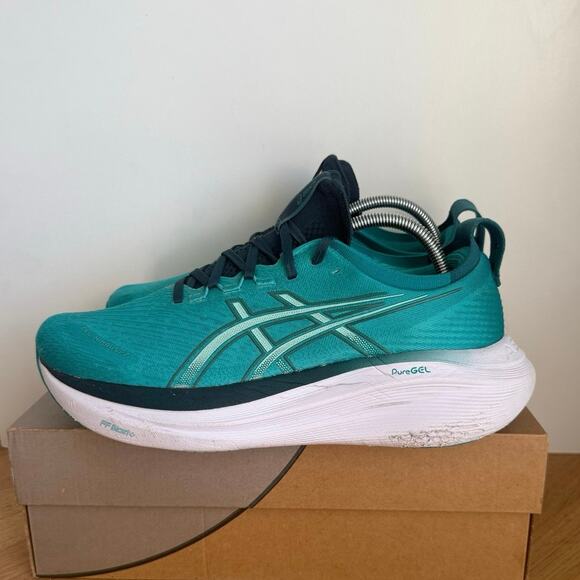 ASICS Gel Nimbus-27 Wave Teal/Saxon Green Men Sneakers- SZ 9.5 - Picture 2 of 16